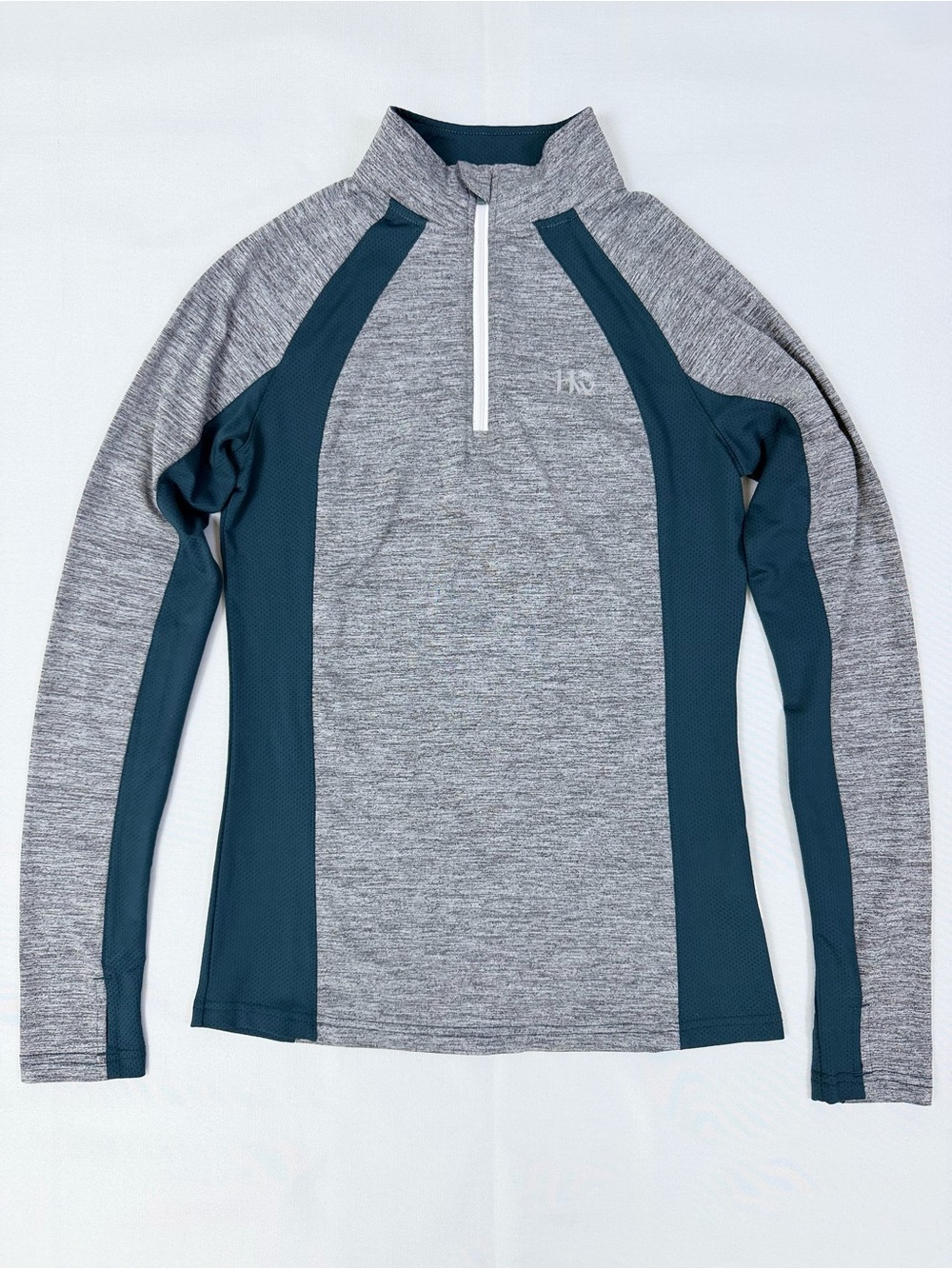 Horseware Ireland Winter Aveen Tech Top Women’s Small Gray Teal 1/4 Zip